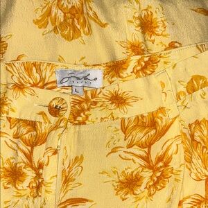 Orange and Yellow Floral Straight Leg Pants